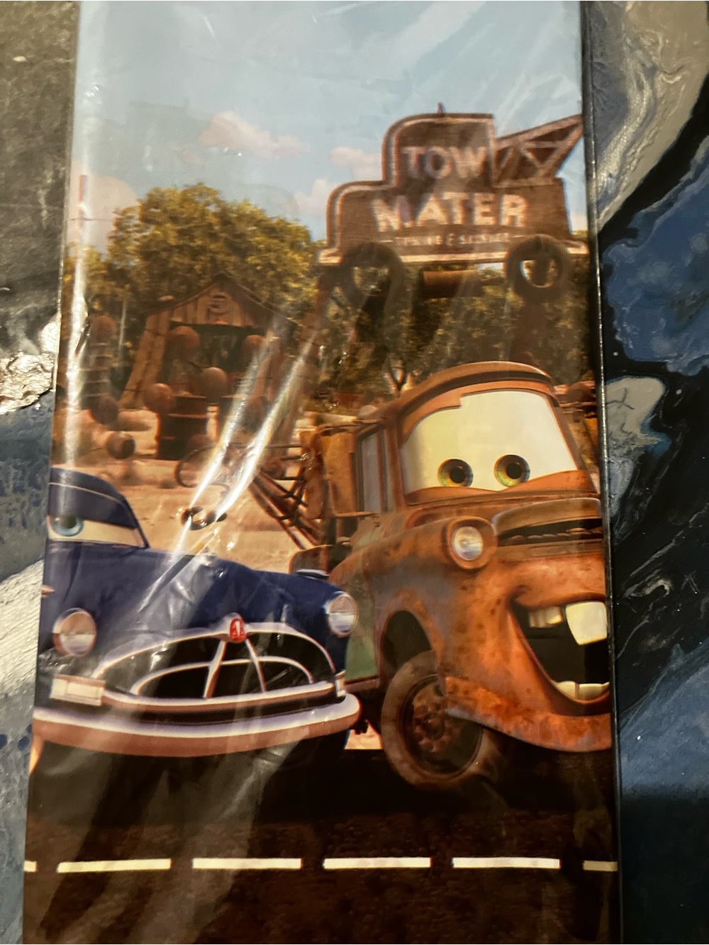 Cars Tow Mater Table cover - Brown/Blue